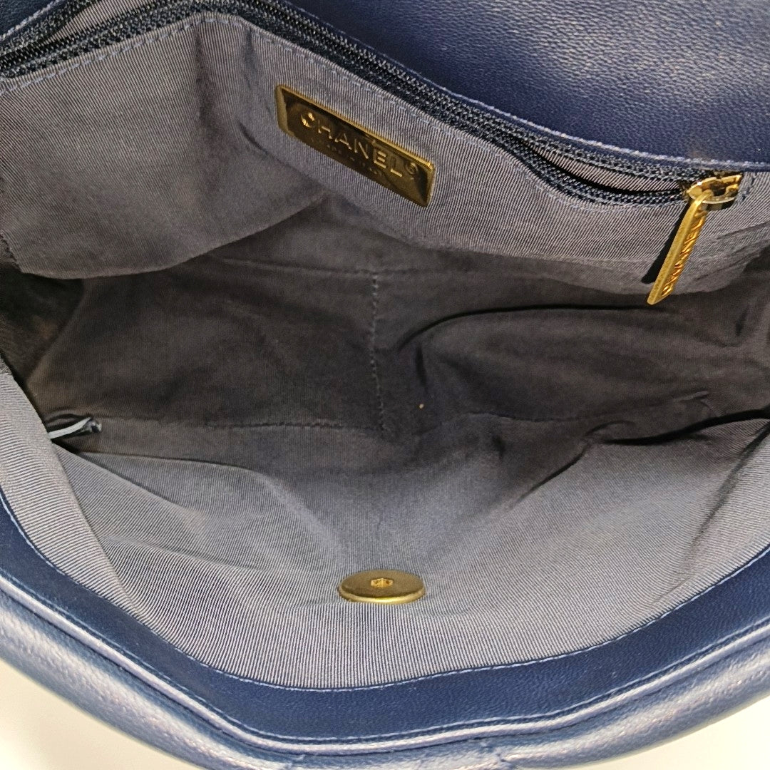 CHANEL 19 Small Quilted Lambskin Blue