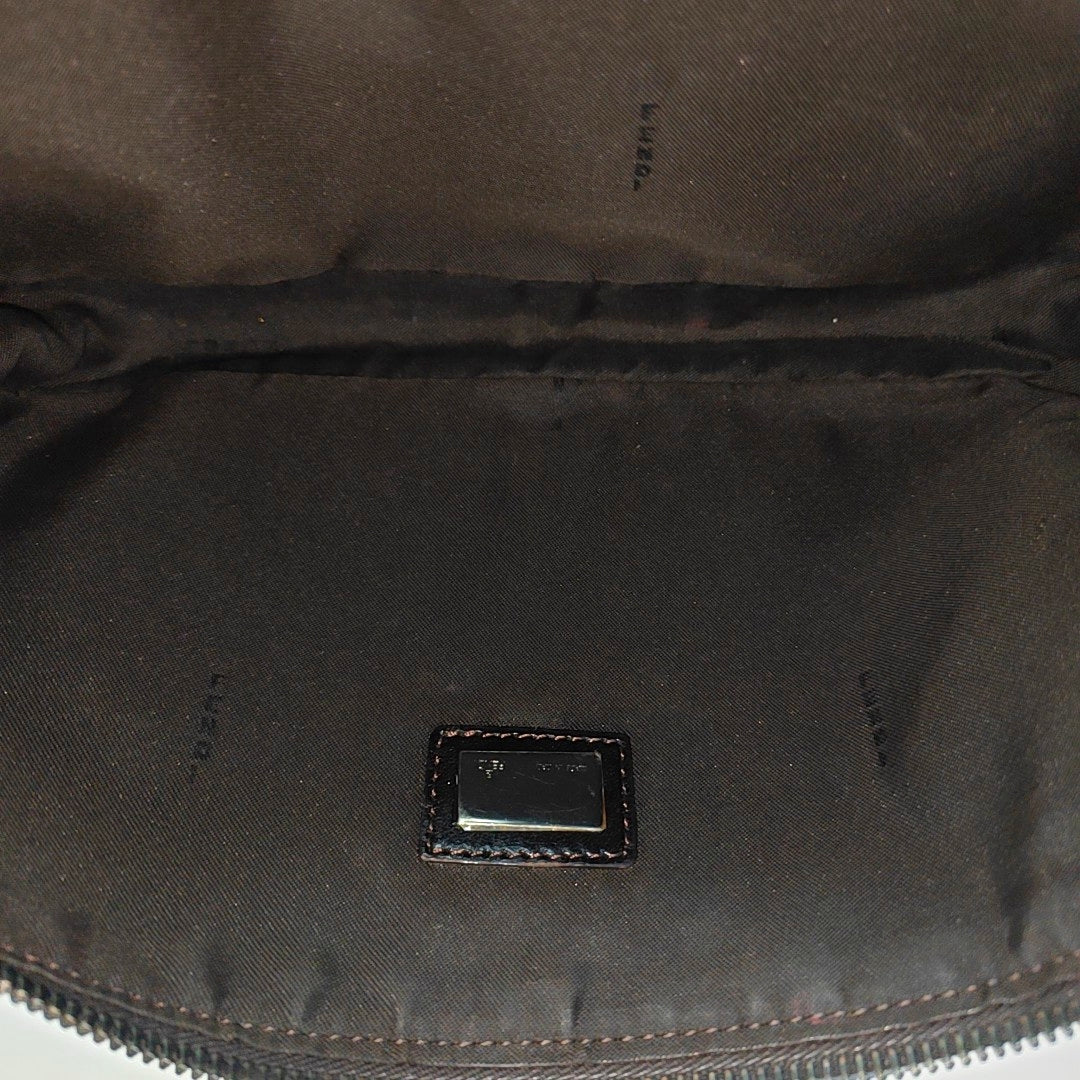 Coated Canvas Shoulder Bag Brown