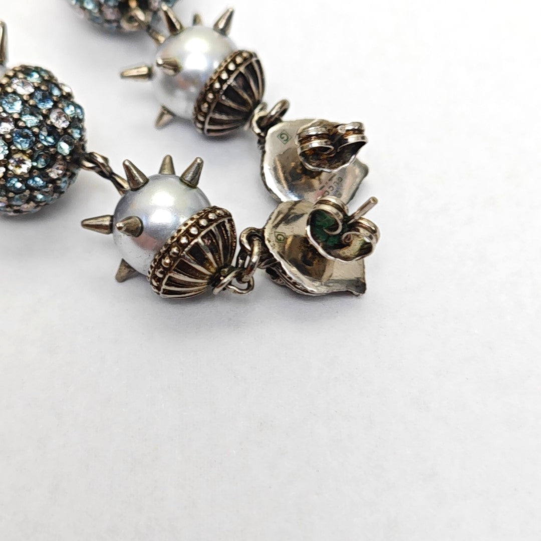 Authenticated pre-owned  Le Marche Des Merveilles Synthetic Crystal Silver-tone Metal Earring - Earrings at Looply