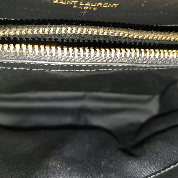 LOULOU Small Chevron Calfskin Black