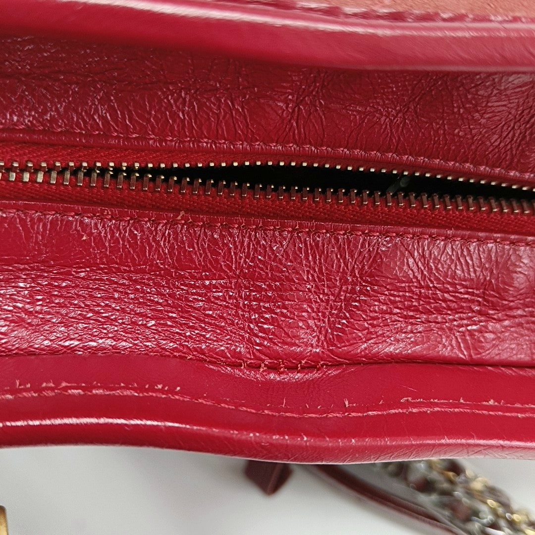 Authenticated pre-owned  Gabrielle Small Quilted Suede Red - Shoulder Bag at Looply