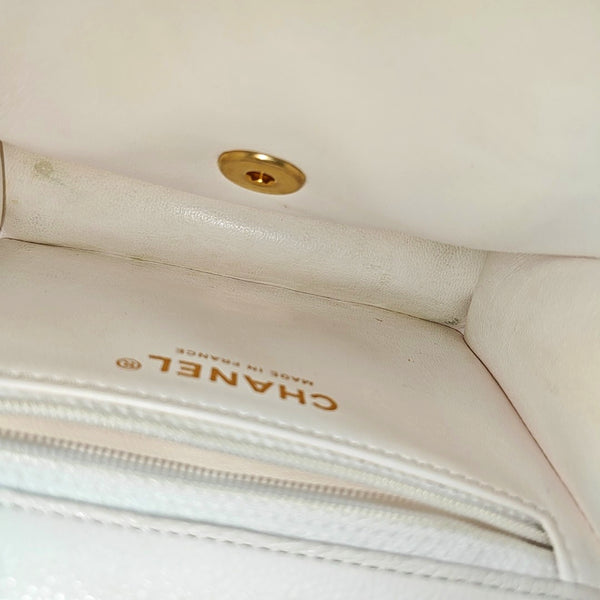 Quilted Grained Calfskin White