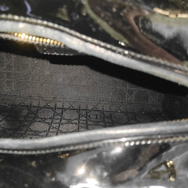 Lady Dior Medium Cannage Patent Leather Black