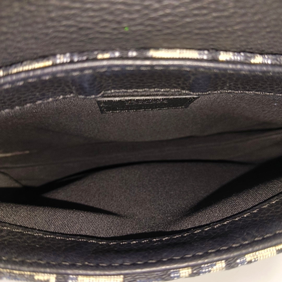 Authenticated pre-owned  Saddle Oblique Canvas Blue - Shoulder Bag at Looply