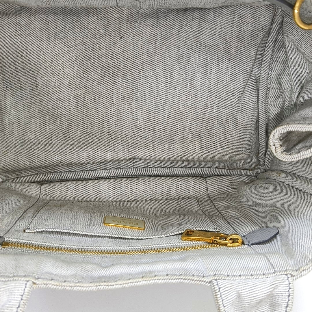 Denim Quilted Denim White