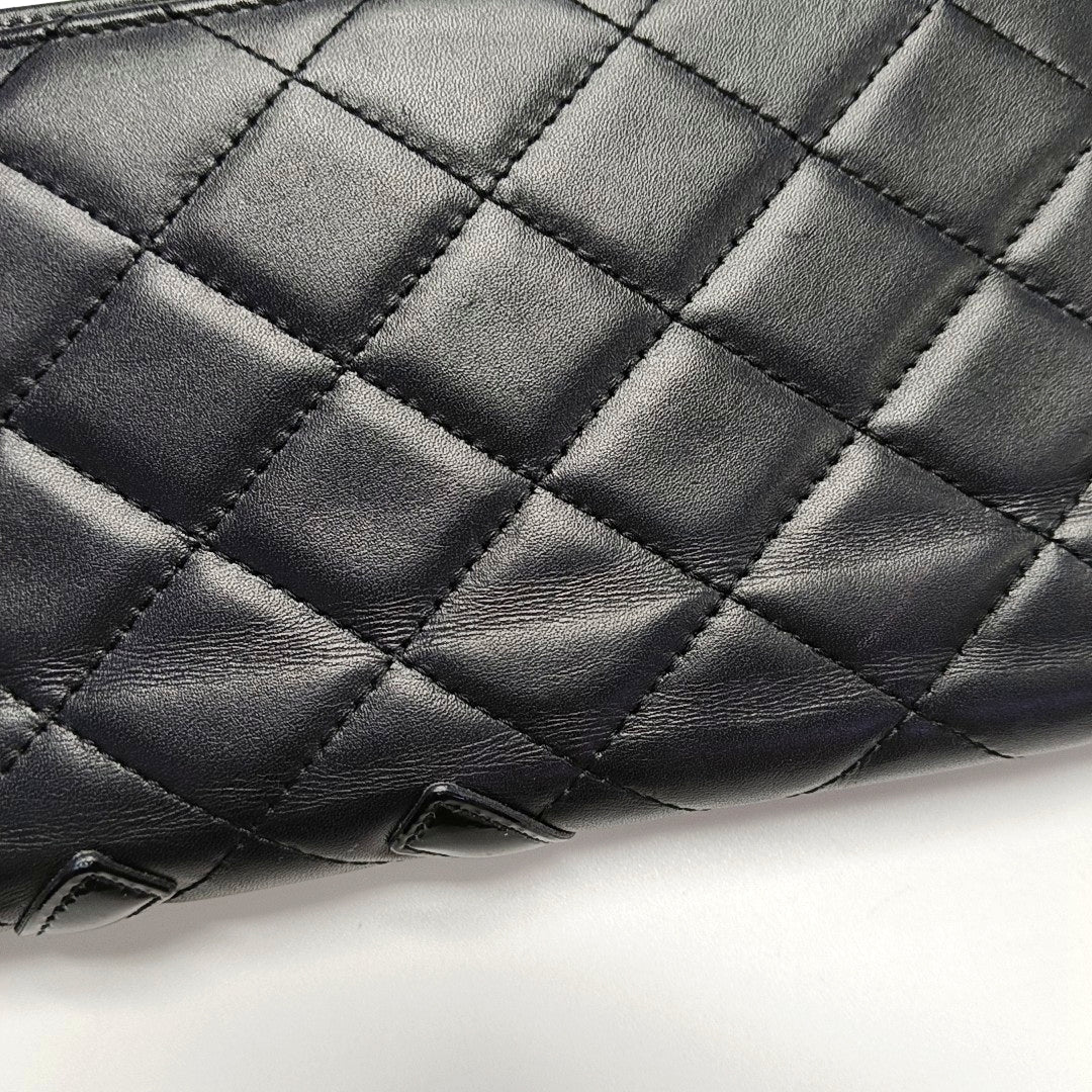 Authenticated pre-owned  Cambon Quilted Calfskin Black Wallet - Wallet at Looply