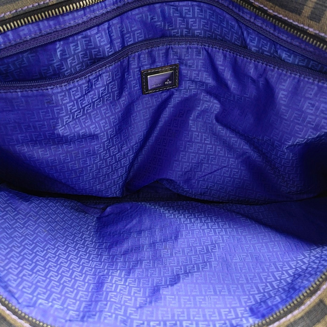 Bolso tote de lona revestida marrón