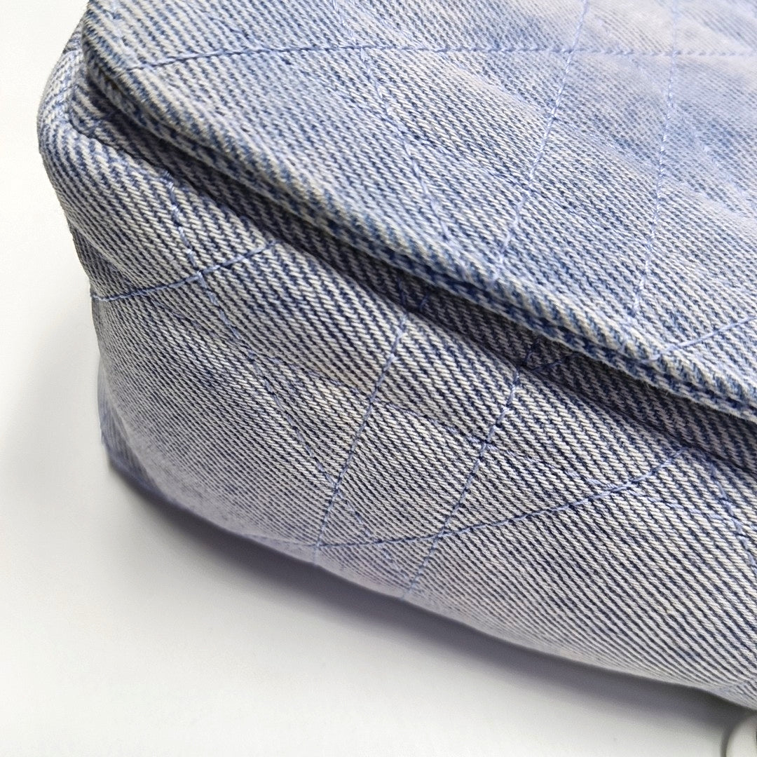Authenticated pre-owned  Dior Caro Medium Quilted Denim Blue - Shoulder Bag at Looply