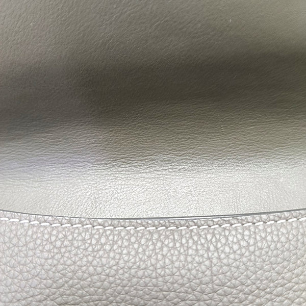 Authenticated pre-owned  Saddle Leather Gray - Clutch at Looply