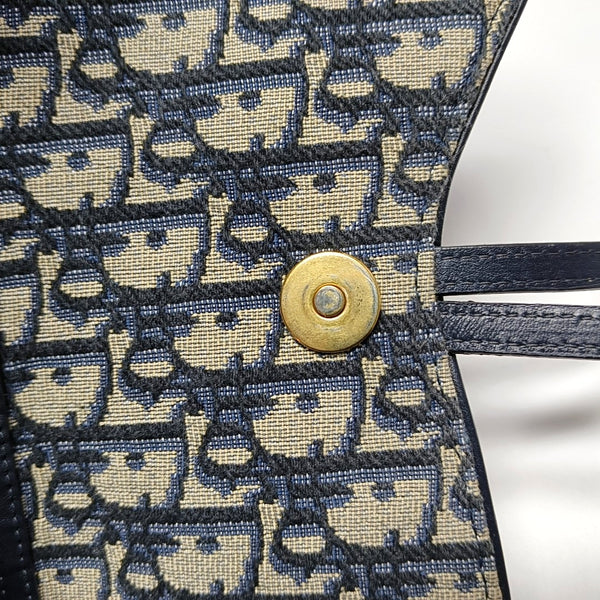 Authenticated pre-owned  Saddle Medium Oblique Canvas Blue - Shoulder Bag at Looply