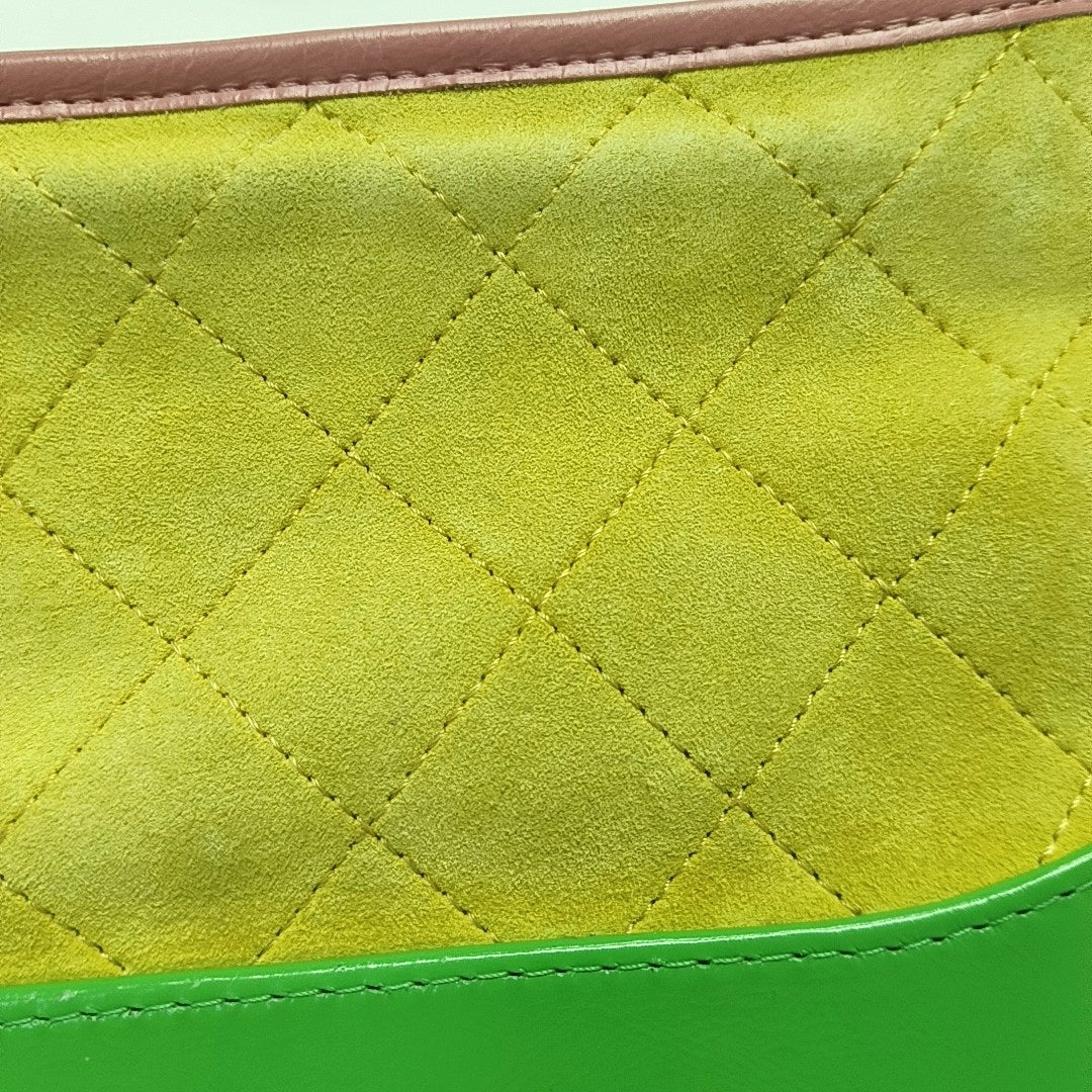 Authenticated pre-owned  Gabrielle Small Quilted Suede Yellow - Shoulder Bag at Looply