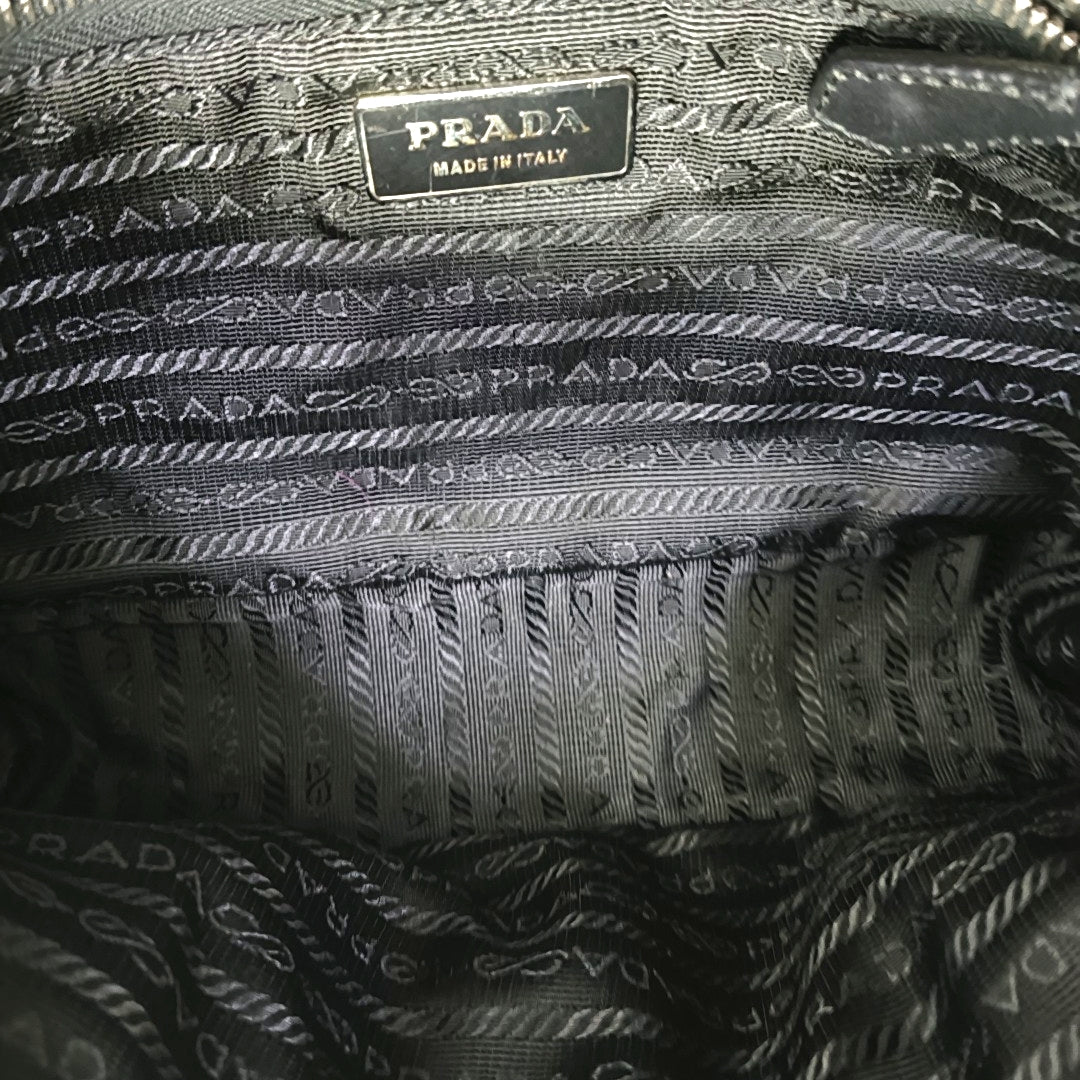 Nylon Top Handle Bag Black