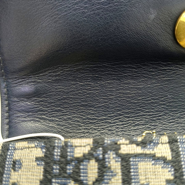 Authenticated pre-owned  Saddle Oblique Canvas Blue - Shoulder Bag at Looply