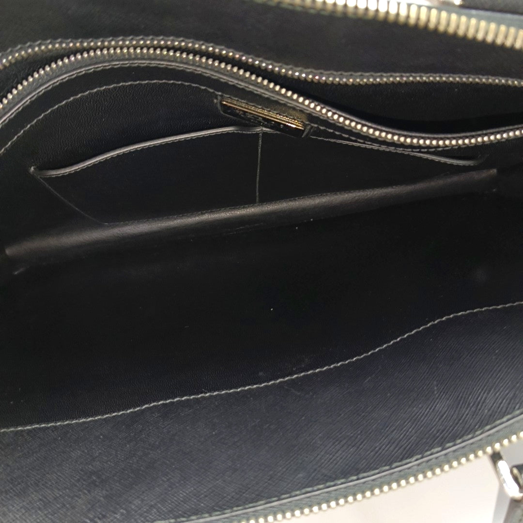 Saffiano Calfskin Top Handle Bag Black