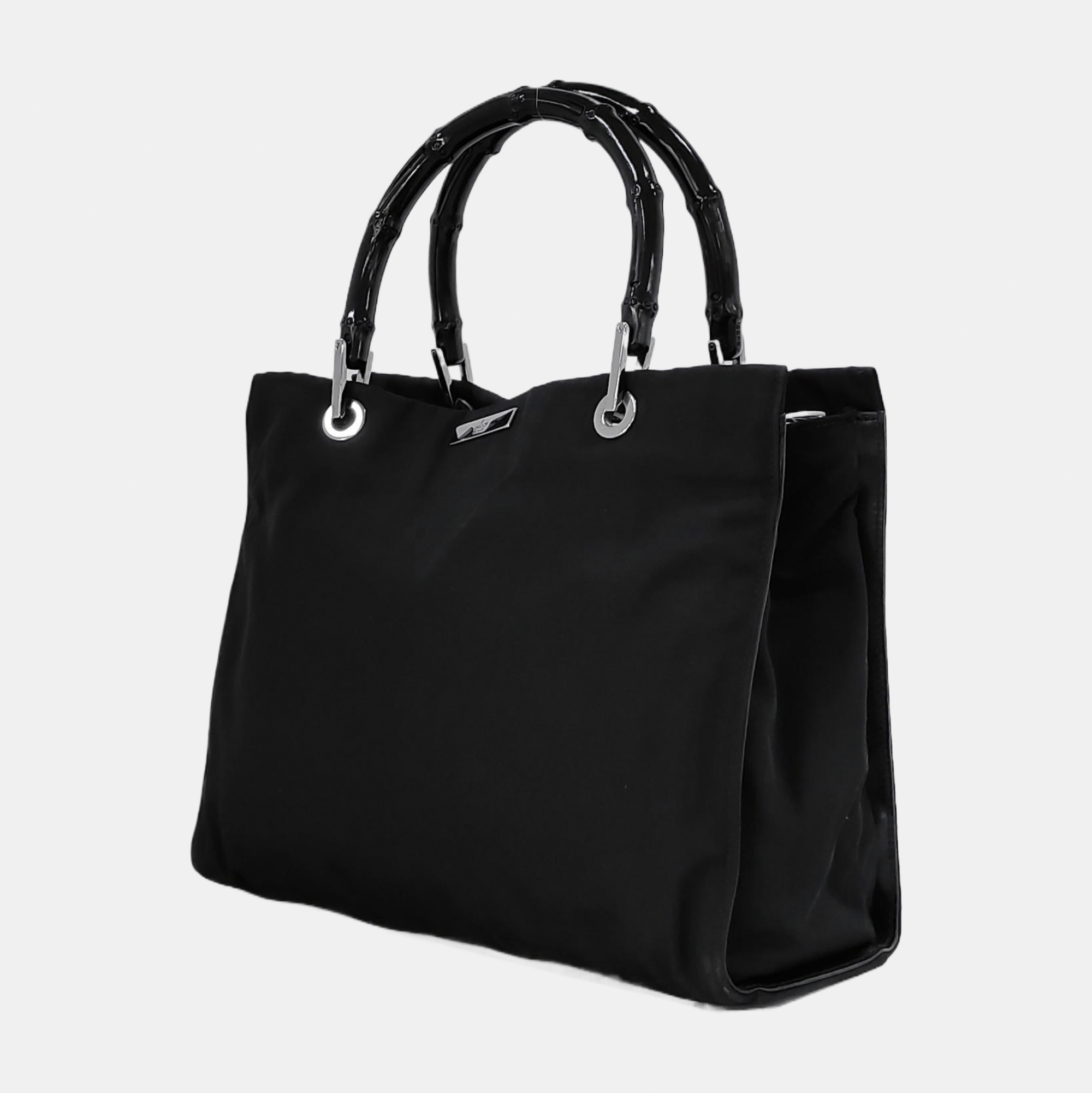 Authenticated pre-owned  Bamboo 1947 Fabric Black - Top Handle Bag at Looply