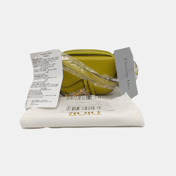 Authenticated pre-owned  Saddle Mini Lambskin Yellow - Shoulder Bag at Looply