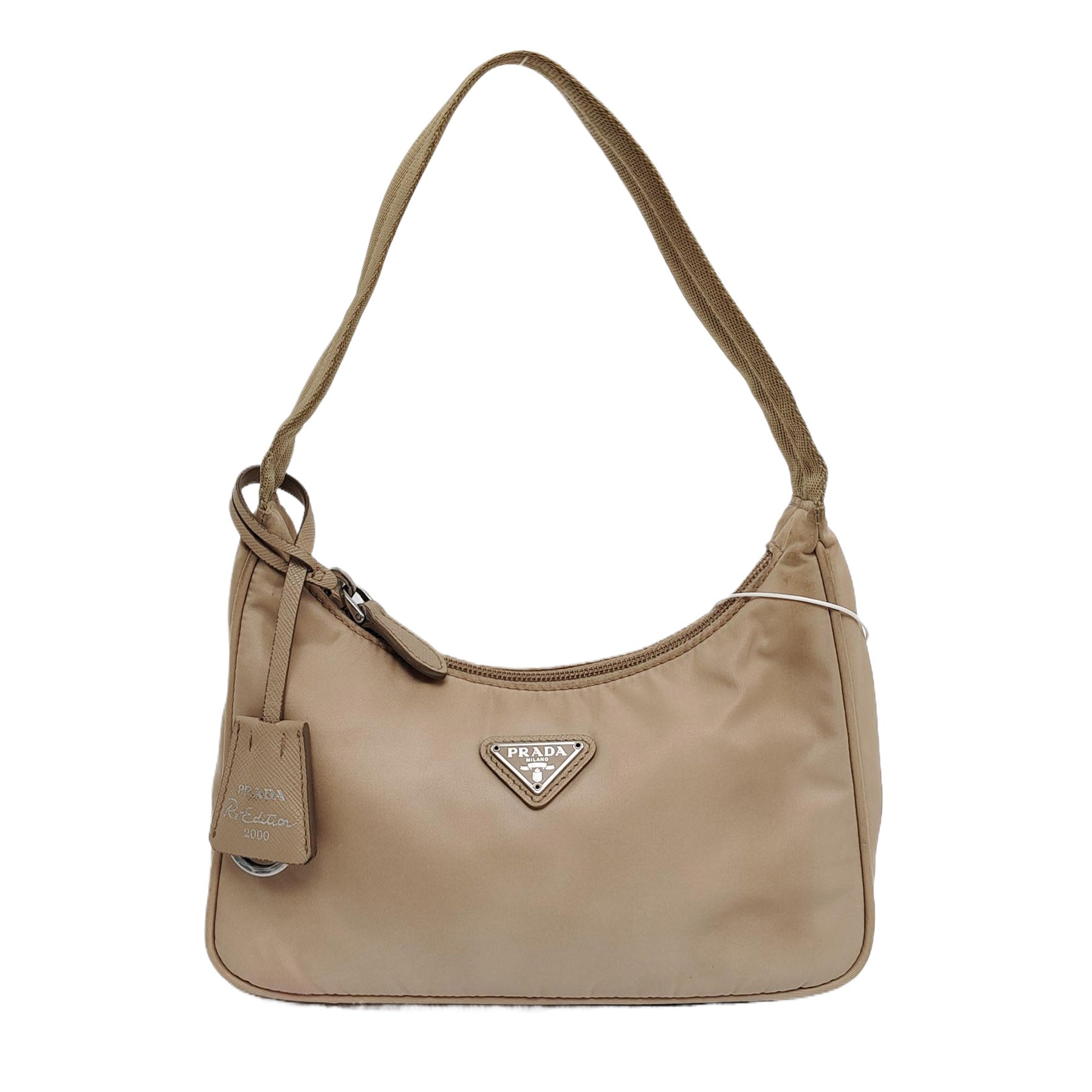 Authenticated pre-owned  Re-edition2000 Mini Nylon Beige - Top Handle Bag at Looply