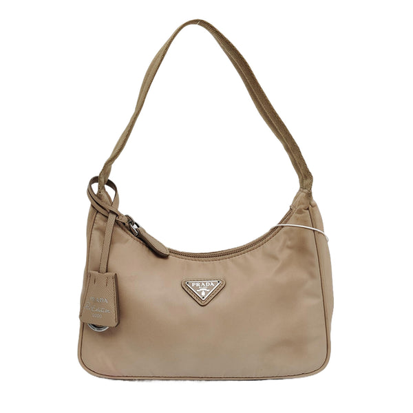 Authenticated pre-owned  Re-edition2000 Mini Nylon Beige - Top Handle Bag at Looply