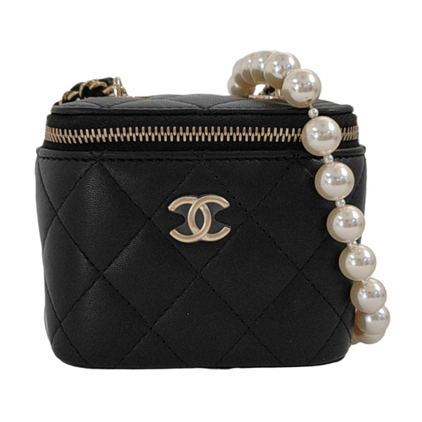 Authenticated pre-owned  Vanity Case Small Quilted Lambskin Black - Crossbody Bag at Looply