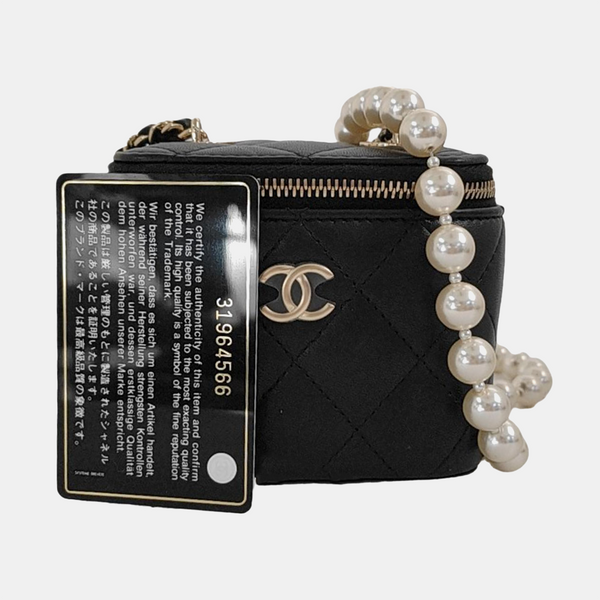Authenticated pre-owned  Vanity Case Small Quilted Lambskin Black - Crossbody Bag at Looply