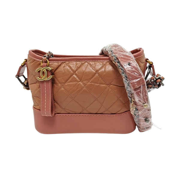 Authenticated pre-owned  Gabrielle Small Quilted Calfskin Beige - Crossbody Bag at Looply