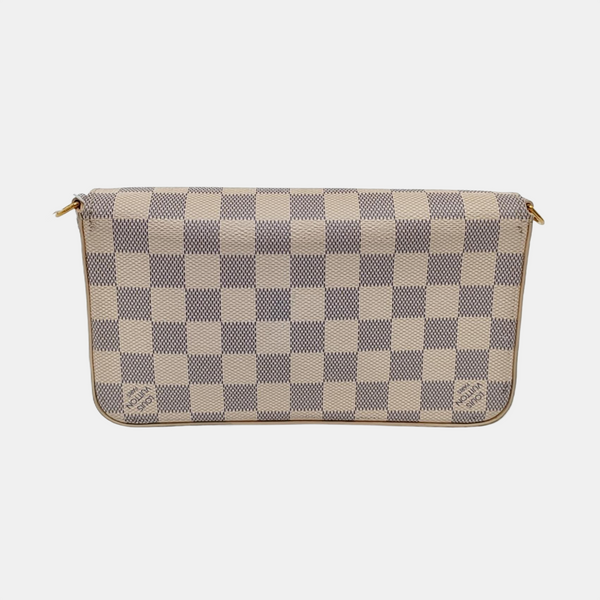 Authenticated pre-owned  Félicie Damier Azur Coated Canvas White - Crossbody Bag at Looply