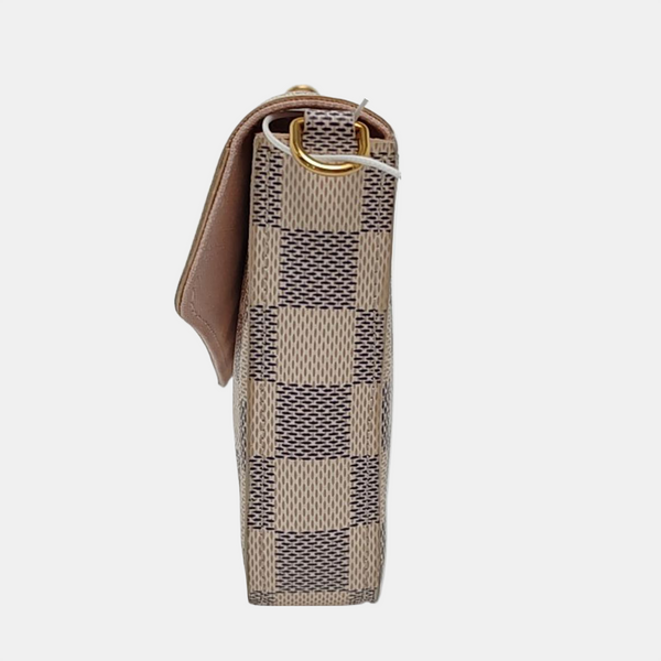 Authenticated pre-owned  Félicie Damier Azur Coated Canvas White - Crossbody Bag at Looply