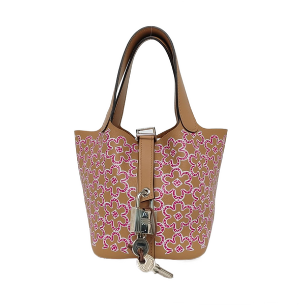 Authenticated pre-owned  Picotin Lock 12 Swift Brown - Top Handle Bag at Looply