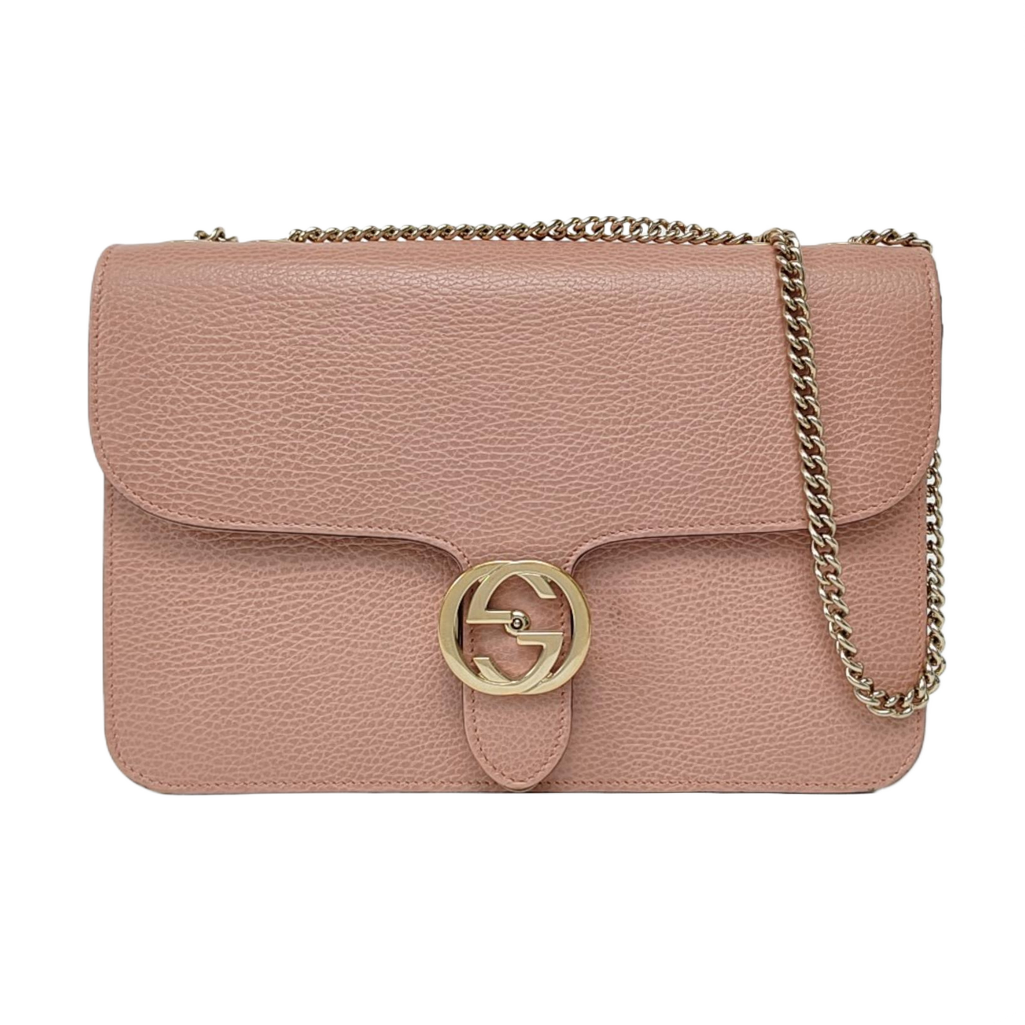 Authenticated pre-owned  Interlocking G Large Calfskin Pink - Handbags at Looply