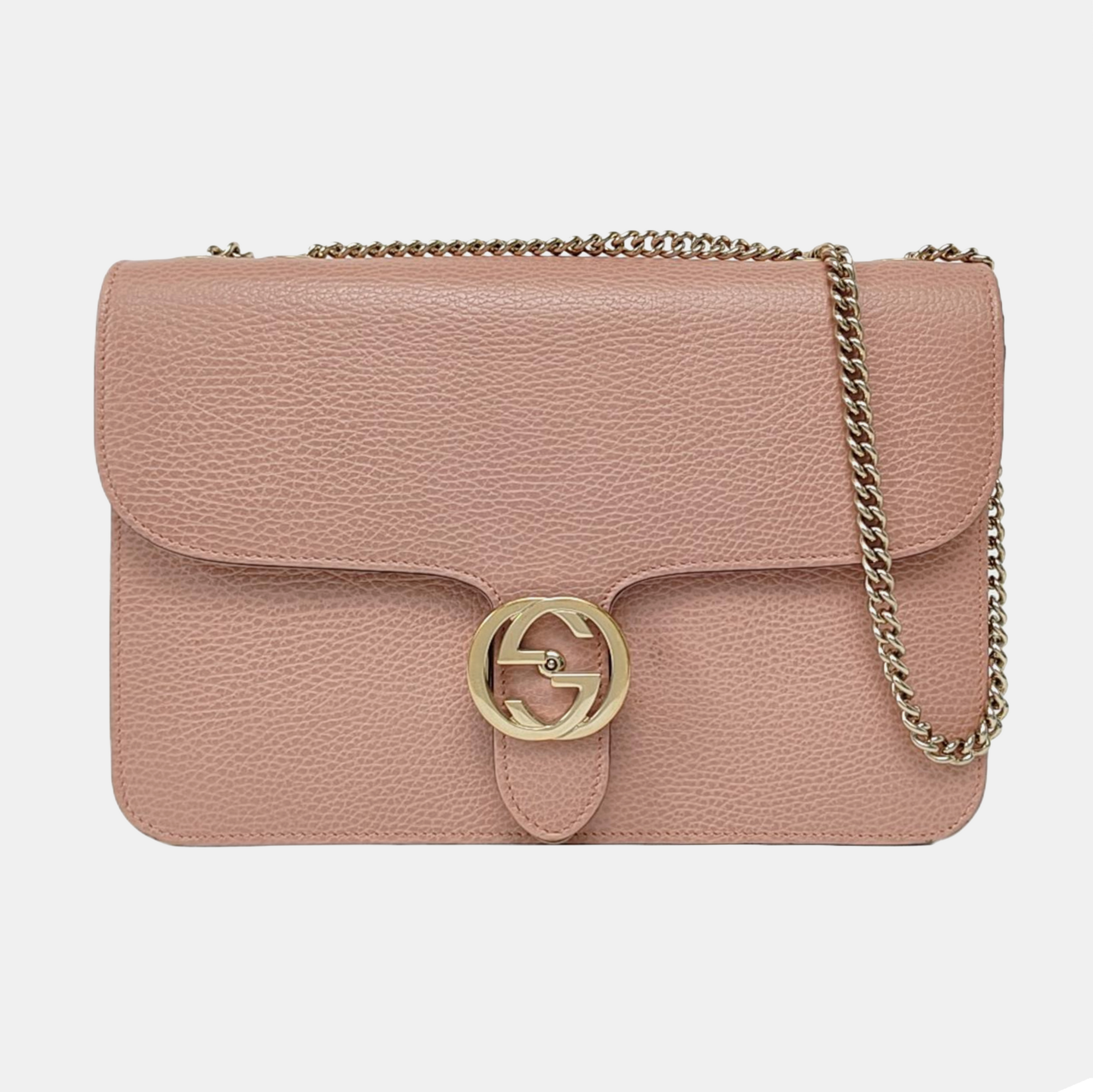 Authenticated pre-owned  Interlocking G Large Calfskin Pink - Handbags at Looply