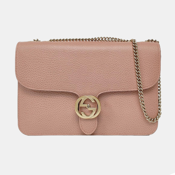 Authenticated pre-owned  Interlocking G Large Calfskin Pink - Handbags at Looply