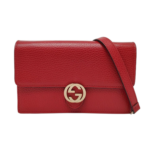 Authenticated pre-owned  Interlocking G Calfskin Red - Handbags at Looply