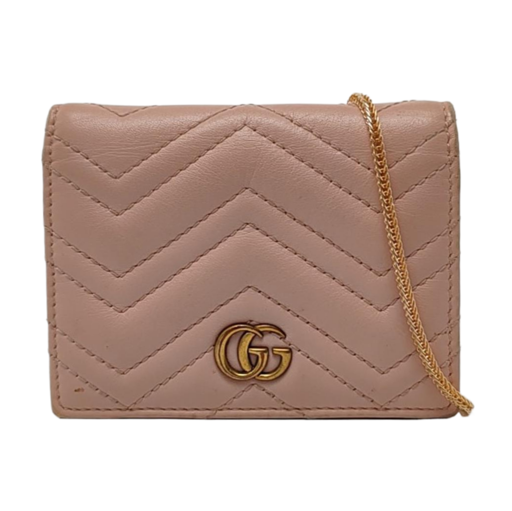 Authenticated pre-owned  GG Marmont Calfskin Pink Wallet - Wallet at Looply