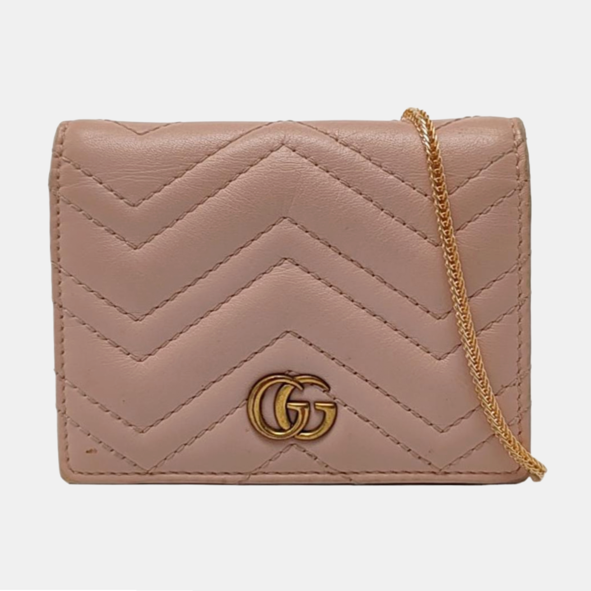 Authenticated pre-owned  GG Marmont Calfskin Pink Wallet - Wallet at Looply