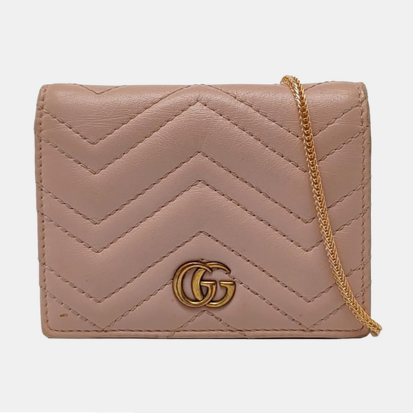 Authenticated pre-owned  GG Marmont Calfskin Pink Wallet - Wallet at Looply