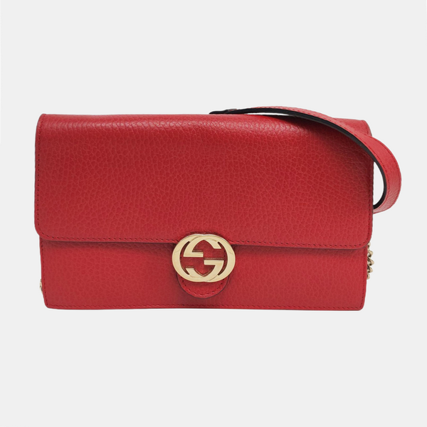 Authenticated pre-owned  Interlocking G Calfskin Red - Handbags at Looply