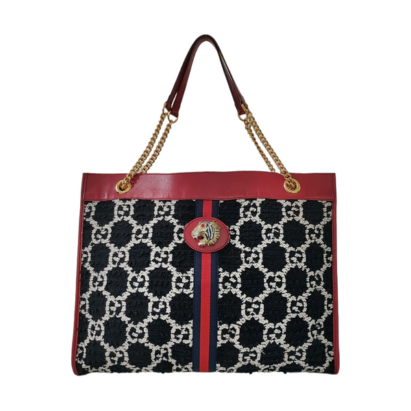 Authenticated pre-owned  Rajah Large Monogram Wool Black - Handbags at Looply