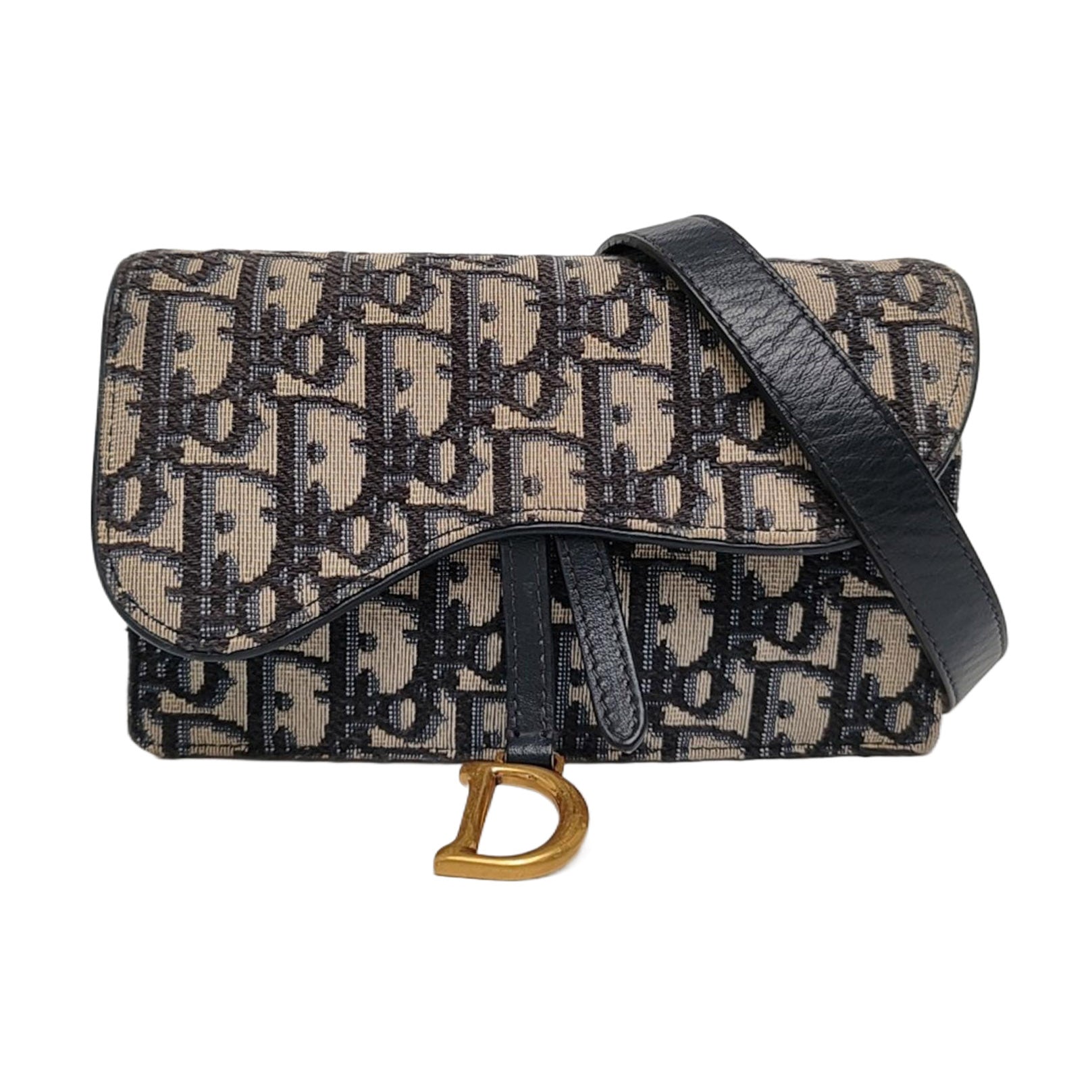 Authenticated pre-owned  Saddle Oblique Canvas Blue - Belt Bag at Looply