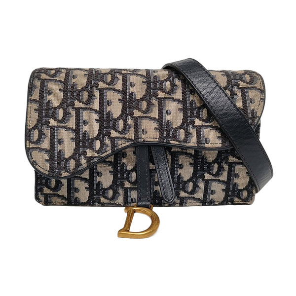 Authenticated pre-owned  Saddle Oblique Canvas Blue - Belt Bag at Looply