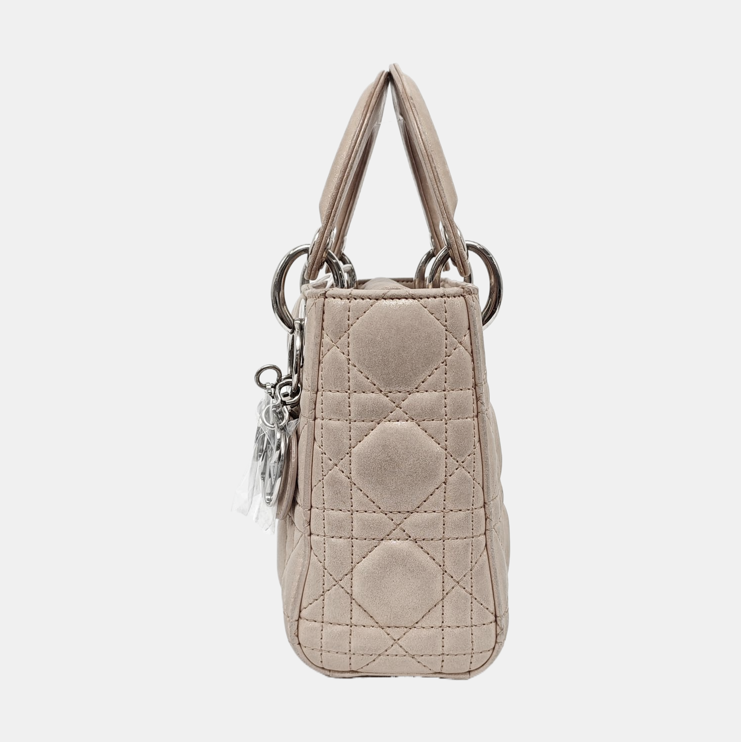 Authenticated pre-owned  Lady Dior Mini Lambskin Beige - Crossbody Bag at Looply