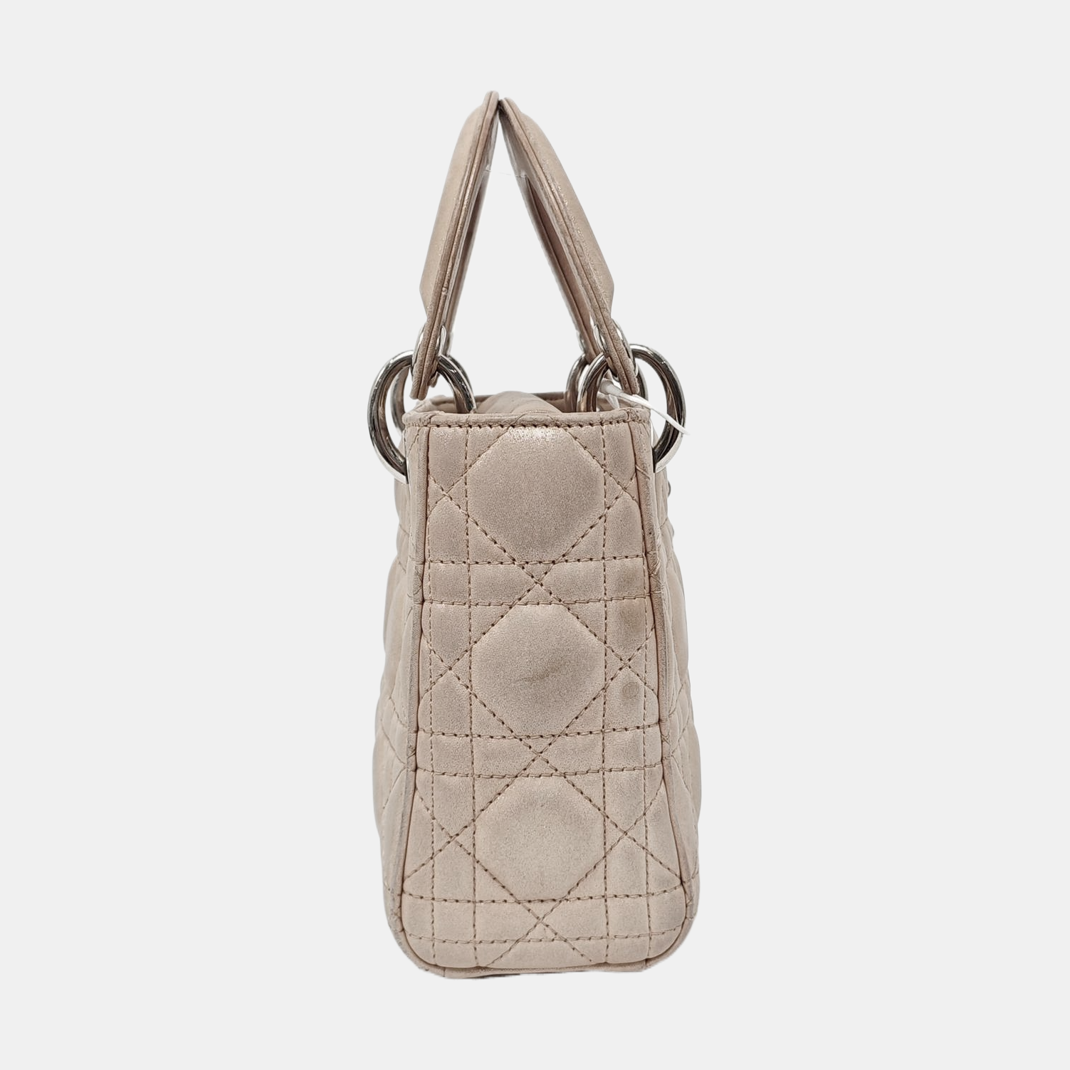 Authenticated pre-owned  Lady Dior Mini Lambskin Beige - Crossbody Bag at Looply