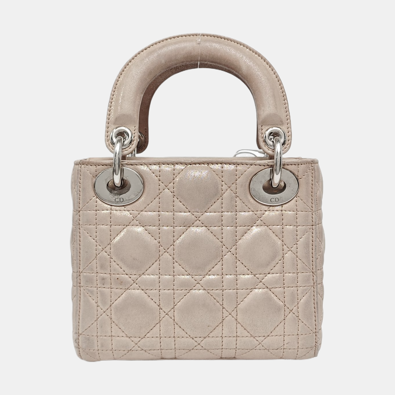 Authenticated pre-owned  Lady Dior Mini Lambskin Beige - Crossbody Bag at Looply