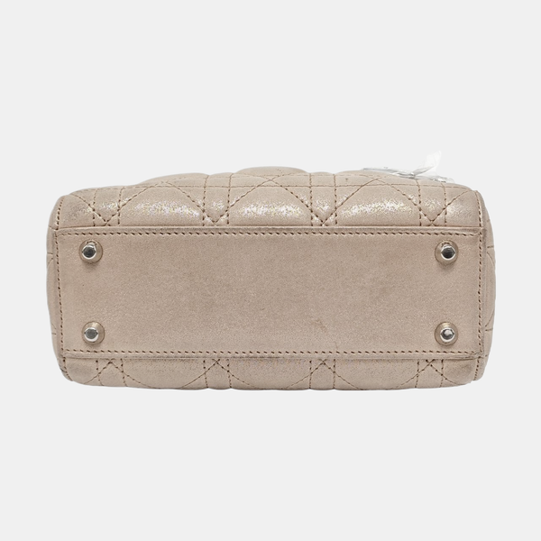Authenticated pre-owned  Lady Dior Mini Lambskin Beige - Crossbody Bag at Looply