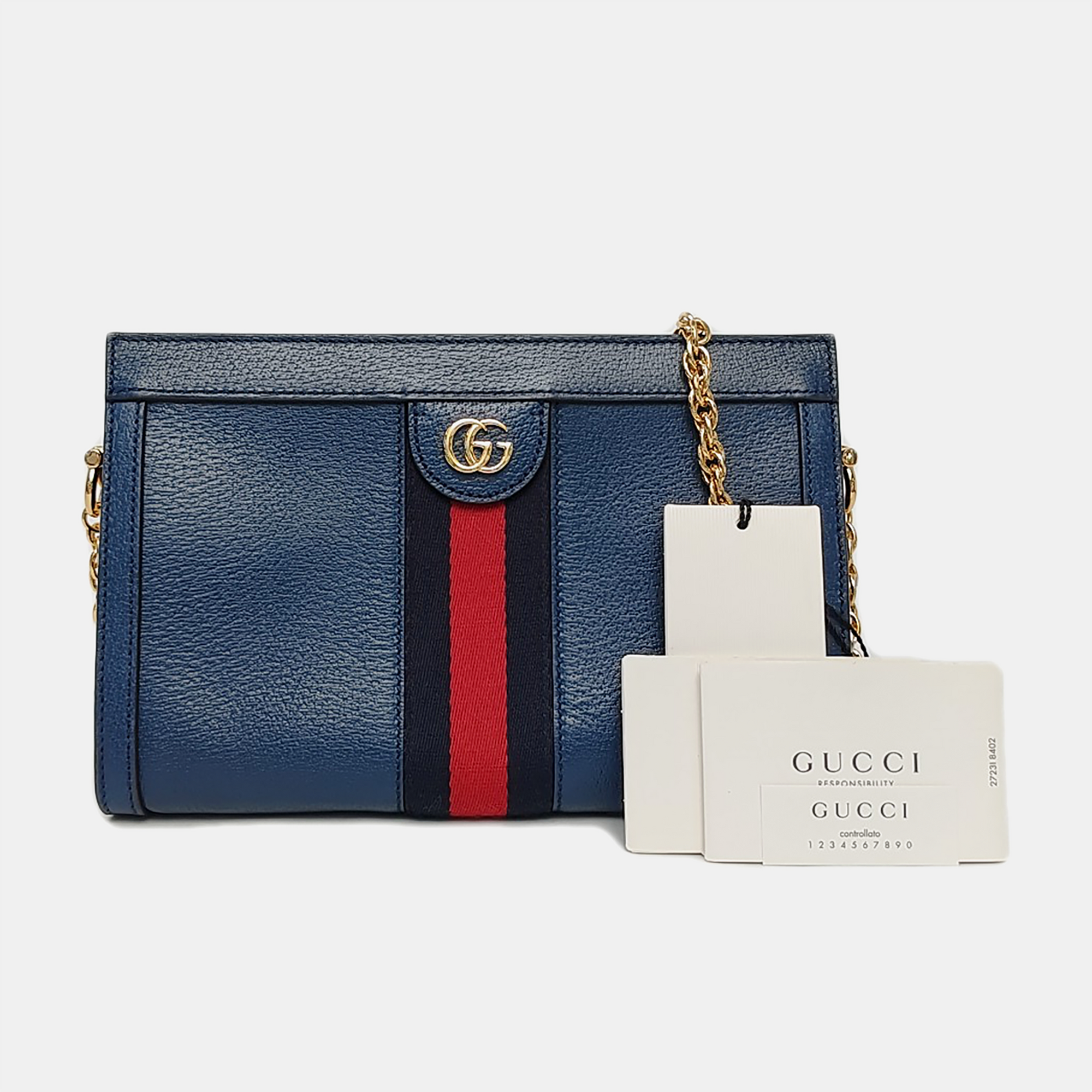 Authenticated pre-owned  Ophidia Small Calfskin Blue - Shoulder Bag at Looply