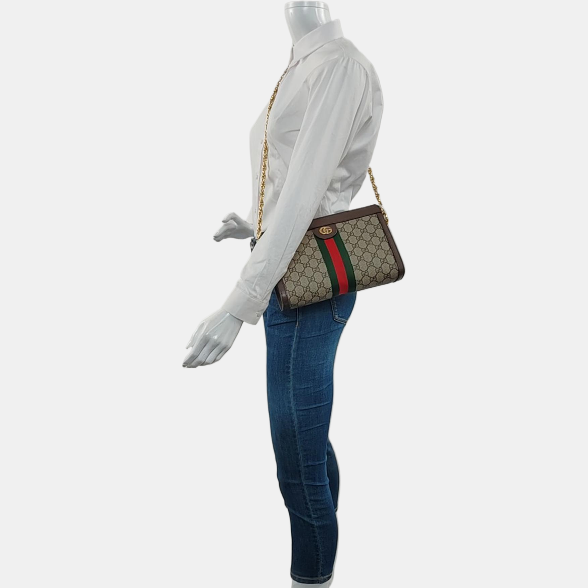 Authenticated pre-owned  Ophidia Small Monogram Coated Canvas Beige - Crossbody Bag at Looply