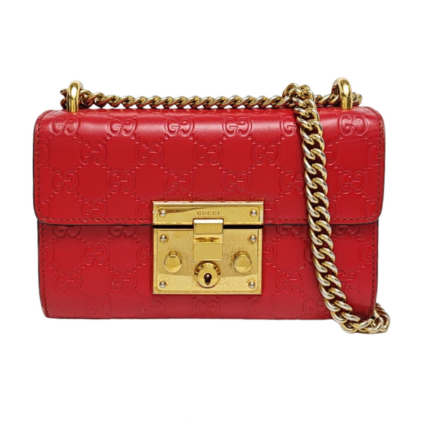 Authenticated pre-owned  Padlock Small Monogram Calfskin Red - Crossbody Bag at Looply