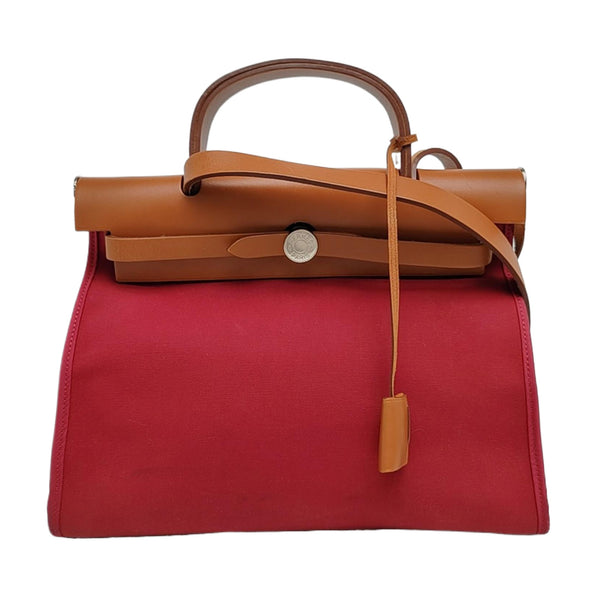 Authenticated pre-owned  Herbag 31 Canvas Red - Handbags at Looply