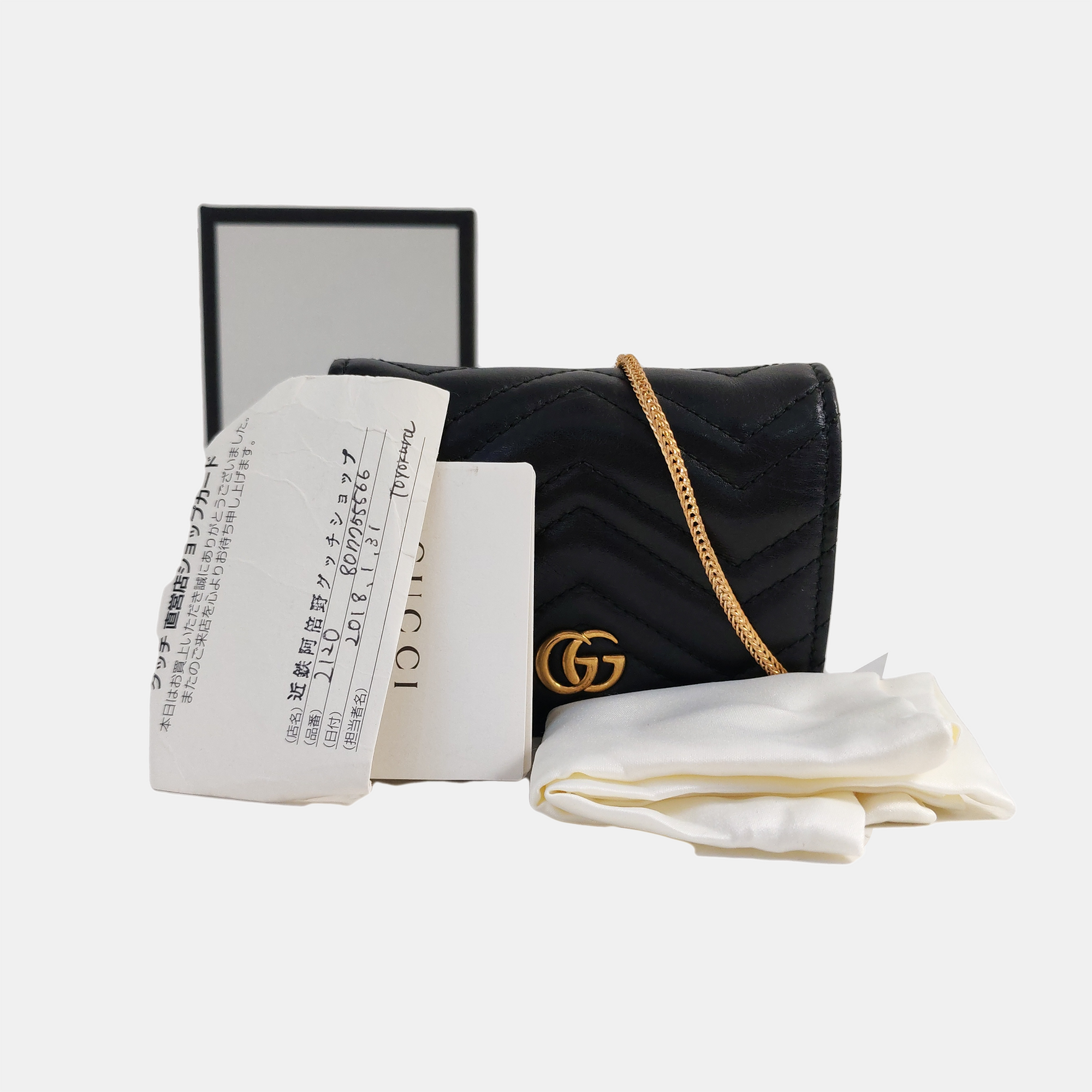 Authenticated pre-owned  GG Marmont Calfskin Black Wallet - Wallet at Looply