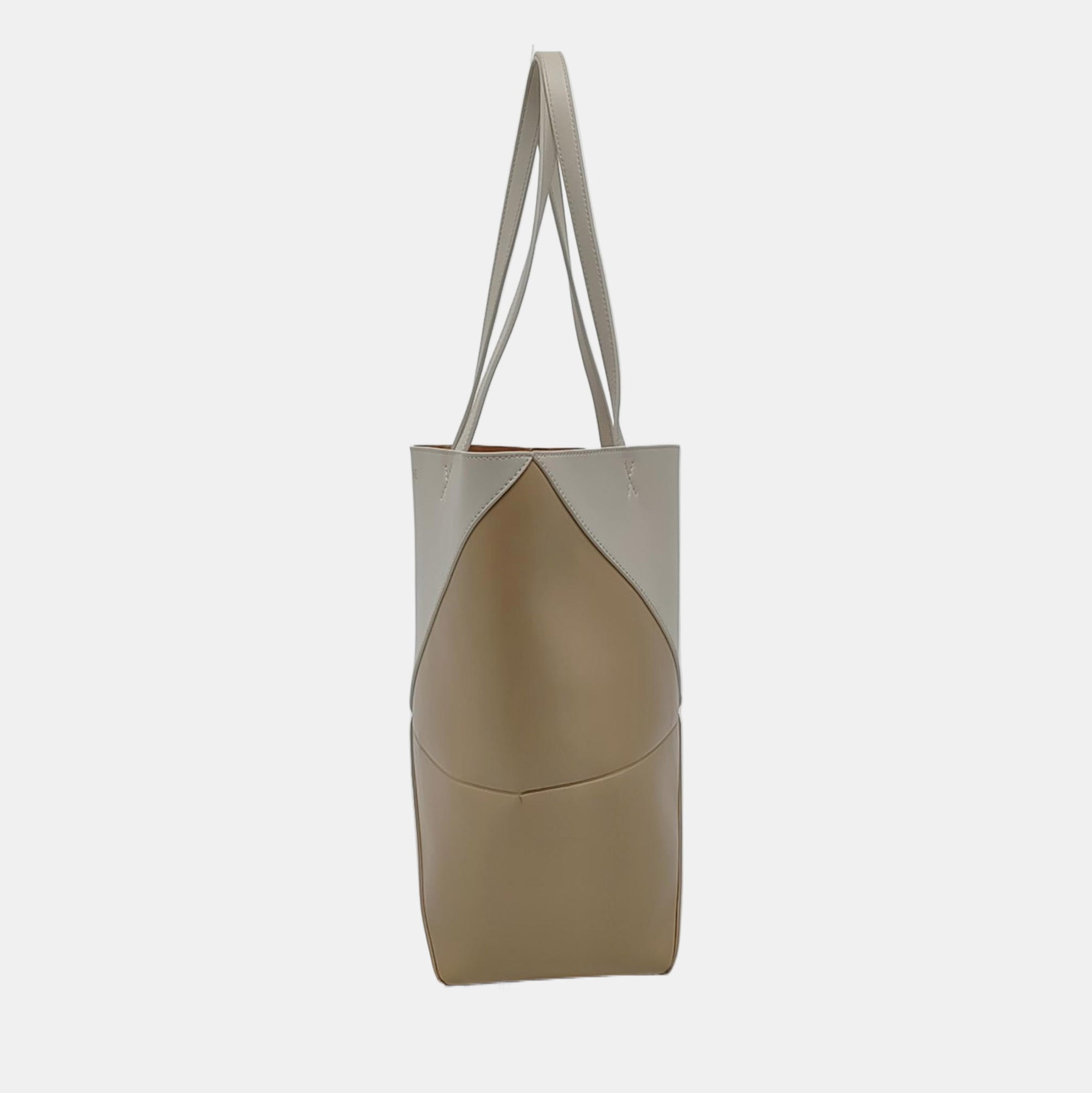 Authenticated pre-owned  Puzzle Fold Medium Calfskin Beige - Shoulder Bag at Looply
