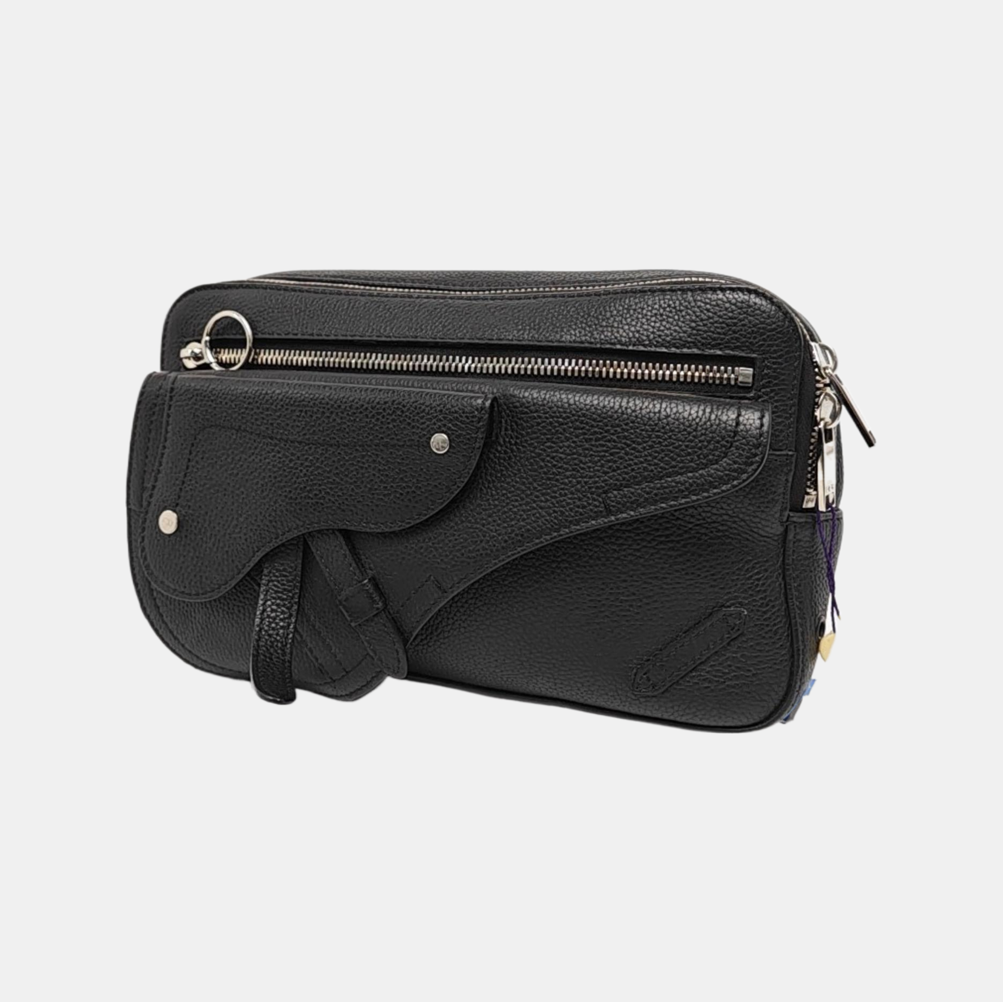 Authenticated pre-owned  Saddle Calfskin Black - Belt Bag at Looply